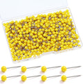 WILLBOND 500 Pack Map Push Pins Map Tacks Small Round Head Push Pins Thumb Tacks for Travel Picture Photo Bulletin Board Wall DIY Craft School Office Home(Yellow,1/6 Inch)