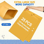 Motipuns 25 Pcs Manilla Envelopes 12 x 16 Inch Large Clasp Envelope Catalog Envelopes with Clasp Closure for Mailing Thick Documents Home, Business, Legal or School Storing Mailing (Golden)