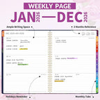 GNL 2026 Planner, Weekly and Monthly Planner January - December 2026, 8.5" x 11" Monthly Planner with Waterproof Flexible Cover, Spiral Binding Notebook with Colorful Tab, Pockets, Bookmark, Rose