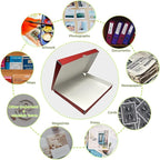 Lineco Folio Storage Box, Faux Leather Cover, Clamshell Design, 9.5x12.5x1.75 Inches, Archival Boxboard, Preserve Photos, Cards, Magazines, Documents, Art, Ephemera, Family Records, Red, Pack of 1