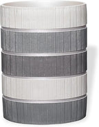 Zahari Home Decorative Trash Can for Bathroom, Office & Bedroom - 2.1 Gallons Stylish & Small Trash Can for Dorms, Desktop & Restroom - Chic Waste Basket for Compact Spaces, Modern Line, Grey