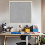 Amanti Art Silver Framed Magnetic Board 26x26 Medium Vision Board for use with Magnets, 100% Metal Sheet to Display Items as Office Decor or for Home Organization in mudroom, Kitchen or Kids Room