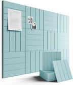 Large Felt Bulletin Board 48" x 36" Cork Board Alternative-12 Pack with 70 Safe Removable Adhesive Tabs, Cork Boards for Walls Cork Board for Home Office Classroom Pin Board-Seafoam Blue