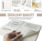 EMOMAS Lined Journal Notebook, 6Pack Hardcover Notebook for Men & Women – Journals for Writing, Work, School, Home & Daily Notes, 160 Pages – Medium A5, 5.7"x8", 100 gsm Thick Paper (White)
