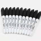 Buecs Permanent Markers, 60 Count Black Permanent Markers, Fine Point, Waterproof & Smear Proof Markers, Quick Drying, Office Supplies for School, Office, Home
