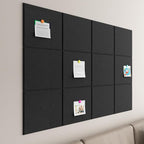 Baysola Large Cork Boards for Walls – 48" x 36" Self Adhesive Felt Wall Tiles, Ideal for Office Black Bulletin Board, Easy to Install Pin Board Photo Dart Board Wall Protectors