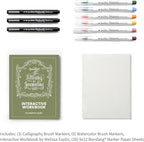 Speedball Hand-Lettering & Journaling Set, Brush Tip Pens Calligraphy, Beginners, Bullet Journaling Pens For Writing, Calligraphy Book, Bullet Journal Coloured Writing Pens, Creative Lettering