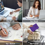 PERCUN Lined Journal Notebook for Men & Women, 160 Pages College Ruled Journal for Writing, A5 Hardcover Leather Notebooks for Work, School, Business, Travel, Daily Diary 5.9" x 8.5" (Purple)