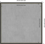 Amanti Art Black Framed Magnetic Board 25x25 Medium Vision Board for use with Magnets, 100% Metal Sheet to Display Items as Office Decor or for Home Organization in mudroom, Kitchen or Kids Room