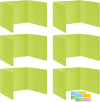 6 Pack Fluorescent Green Desk Dividers for Students, Privacy Shields Folder for Students, Durable & Waterproof Plastic Study Board, Classroom Teacher Supplies Test Divider, Includes Extra Labels