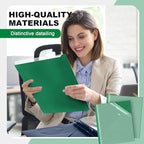 Teling 48 Pcs Clear Front Report Covers with 3 Prongs, Plastic Green Presentation Folders Bulk with 3 Pockets for A4 and Letter Size Paper, 90 Sheet Capacity, Document Covers for School Business