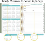 Daily Planner 2026 Full Page Per Day- 2026 Daily & Monthly Planner from January 2026 to December 2026, Day Planner 2026 with 12 Months Tabs, 6.4" x 8,5", Green