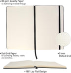 Simply Genius A5 Hardcover Dotted Notebook - Lay-Flat Binding & Grid Pages - Durable Leatherette Cover & Dotted Journal Multipack - Ample 192-Page Bulk Journals - Pack of 20, A5, Black