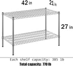 Regal Altair 21" Deep x 42" Wide x 27" Height Wire Shelving Kit | 2-Tier | NSF Commercial Storage Rack Unit