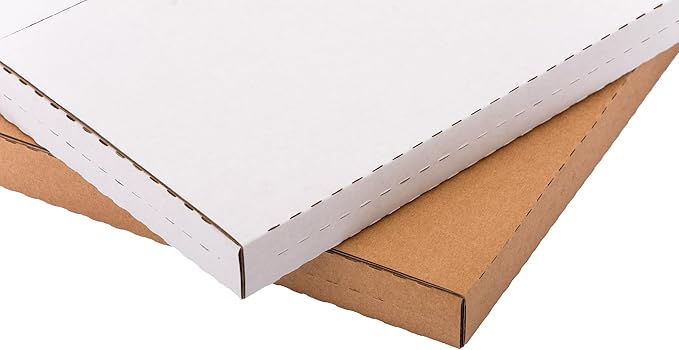 YUSHYIJIE 9x6x1.3 inch Small Shipping Boxes, Multi-Depth Flat Cardboard Boxes with Fragile Stickers for DVD Shipping, Packing, Moving, Storage, Brown, 25 Pack