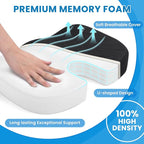TushGuard Office/ Car Seat Cushion, Non-Slip Sciatica & Back Coccyx Tailbone Pain Relief Chair Pad, Memory Foam Butt Pillow for Computer Desk, Wheelchair, Driving (Black)