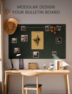 Fluxynara Large Felt Bulletin Board 36"x24" Cork Board Alternative - 6 Pack with 40 Safe Removable Adhesive Tabs, Cork Boards for Walls Cork Board for Home Office Classroom Pin Board- Pine Green