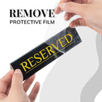 6 Reserved Table Signs – Black Stainless Steel with Yellow Mirror Lettering | Durable & Reusable Reserved Signs for Wedding & Restaurant Events | Wedding Accessories & Restaurant Supplies by Adaptic Group®
