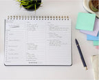 Merely Home Undated Daily Planner | 8.25” x 11.75” Work To-Do Notebook | ADHD Academic Organizer | Multi-Layout | Men and Women Planner | College Supplies | Pink | Landscape Layout