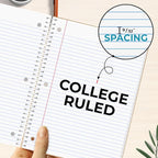 Rosmonde 5 Subject Notebook College Ruled, 6 Value Pack, 300 Pages (150 Sheets), 8 x 10-1/2", 5 Subject College Ruled Spiral Notebooks for School & Office, Thick Paper Fights Ink Bleed, 3 Hole Punched