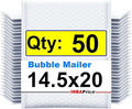 iMBAPrice 14.5x20 Inches White Color Polybubble Bag, 50-Pack Size #7 Self Seal Poly Bubble Mailers Padded Packing Envelopes (Total 50 Bags)