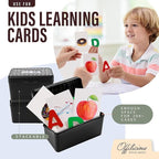 OFFILICIOUS Business Card Organizer 3x5 - Premium Index Card Holder Box for Flashcards, Notecards, Recipes - Recipe Box with Cards & Dividers, Labels, Stickers