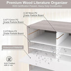 EasyPAG Wooden Literature Organizer with Adjustable Shelves, 36 Compartments Office Paper Organizer Storage 18000 Sheets Letter Size Paper, Student Mailbox for Classroom, Retro Gray/White