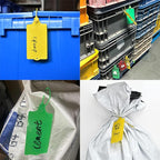 100 Plastic Shipping Tags - Waterproof, Writable, Hanging Tags with One Pink Marker Pen
