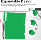 File Folder, RAZCC 150 Pack 1/3 Cut Tab File Folders Letter Size, Creen, Colored Folders with Tab Great for Organizing and Easy File Storage