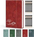ENOMY Personalized Notebook Set with 10 PC Pens Lined A5 Custom Journal for Writing Men Women Custom Notebook Ideal Friend Girlfriend Gift, Red