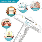 2PCS 6 inch/15cm T-Shape Acrylic Transparent T-Ruler for Drafting and General Layout Work Scrapbooking Drafting Tools Scale Ruler for Crafting Zero-Centering Ruler with Inches & Metric Measuring Tool
