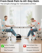 Wikabex Truly Infinite Height Adjustable Footrest｜No Bending Needed—Foot Step-to-Adjust｜2.7"-13.1" Height｜Washable｜Foot Rest Stool for Under Desk at Work, Office/Home/Gaming/Study Desk Essentials
