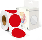 2 Inch Round Color Coding Labels (500 Count) - Red Dot Stickers Circle Labels with Dispenser Box for Warehouse, Filing, Industrial, Office Organization