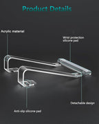 JCZT Clear Acrylic Laptop Stand for Desk, with Wrist Rest, Ergonomic Detachable Mount Compatible with 10-17'' All Laptops Such as MacBook Air Pro/HP/Dell/Lenovo