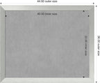 Amanti Art Silver Framed Magnetic Board 36x44 X-Large Vision Board for use with Magnets, 100% Metal Sheet to Display Items as Office Decor or for Home Organization in mudroom, Kitchen or Kids Room