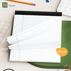 AILZFEI 2 Pack of Legal Pads 8.5 x 11 College Ruled Writing Pads 8.5" x 11.75" Notepad 30 Sheets per Note Pads Notebook Study Back 8x11 Pads of Paper