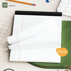 AILZFEI 12 Pack of Legal Pads 8.5 x 11.75 College Ruled Notebook White Paper Note Pad Narrow Ruled 30 Sheets Notepads Perforated Writing Pad Clear Print 8x11 Legal Pads Pads of Paper