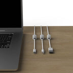 ICONIT Cable Anchors for Desk Organization White | Premium Aluminum Cord Organizers | Charger + Cable Management Clips for Home & Office | Stylish, Sturdy, & Functional | (3 Pack)