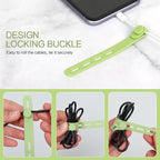 Donruby 24Pcs Silicone Cable Ties - Reusable & Washable with Locking Buckles, Adjustable Fastening Cable Management Straps, Multi-Purpose High Elasticity Cord Organizer (4 Colors)