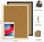 JEFURE 2 Pcs Cork Board, 17.7''x13.3'' Bulletin Board, Black Framed Corkboards for Wall, Small Cork Board, Vision Board Supplies, Prayer Board, Picture Board for Photos, Office, Home Decor, School