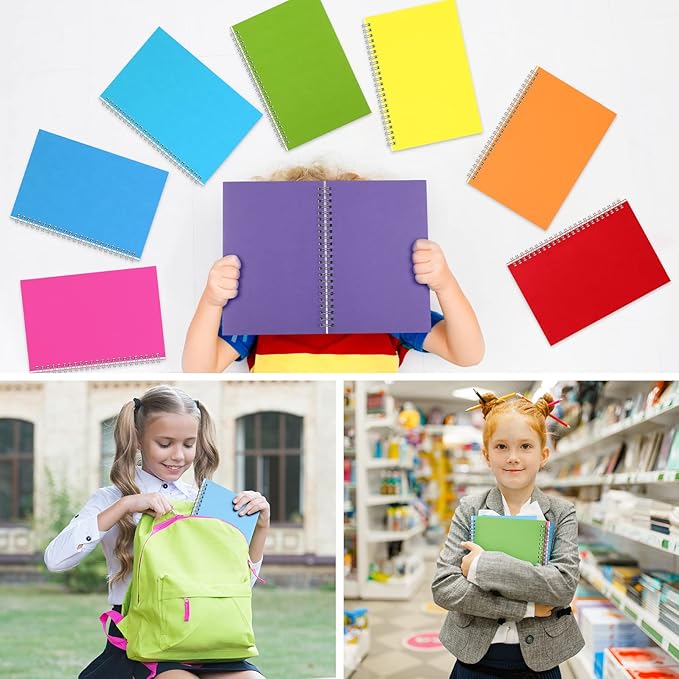 Pasimy 15 Pcs Bulk Spiral Notebook, College Ruled Spiral Bound Notebooks Journals 8.3 x 5.5 Inch, 15 Pastel Color Journals School A5 Writing