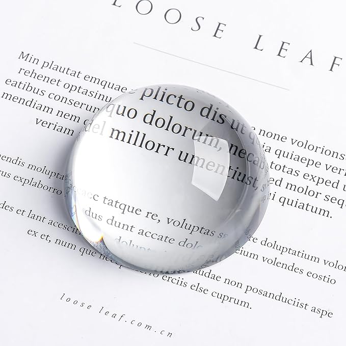 SWTHONY 2pcs 3.1inch Crystal Dome Magnifying Paperweight, Reading Magnifier Glass Paper Weights for Outdoor Events, Office Desk
