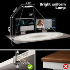 Desk Lamps for Home Office, 2000LM Eye-Caring Desk Light with Clamp, Dimmable Zoom Lighting with 3 Colors & 10 Brightness, Remote Computer Ring Light for Video Calls,Conference, Reading, CRI>95