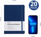 LYDTICK 20 Pack Journals for Writing College Ruled Notebooks Journal in Bulk, Hardcover Notebooks (200Pages) for Note Talking, Lined Bullet Journals for Home School Office, 5.7"x8.4", Navy
