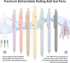 Gel Pens, 7pcs 0.5mm Quick Dry Black Ink Fine Point Smooth Writing Pens, Cute Teacher Work Desk Accessories Office School Supplies Gifts for Men Women Student Nurse, Valentines Day Gifts for Kids