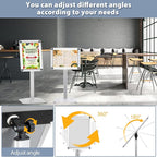 Sign Holder Stand, Heavy-Duty 8.5x11 Inch Aluminum Floor Stand for Posters & Signs with PVC Sleeve & Weighted Base | Silver