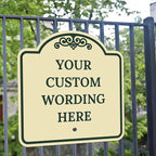 Custom Decorative Sign, Personalized Metal Sign for Business, Driveway, Home, Airbnb, Office Door Plaque, Ivory Sign, 24x24 Inches, ACM, Fade Resistant, Made in USA by Sigo Signs