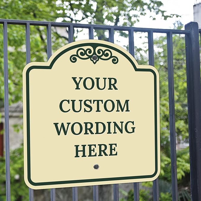Custom Decorative Sign, Personalized Metal Sign for Business, Driveway, Home, Airbnb, Office Door Plaque, Ivory Sign, 24x24 Inches, ACM, Fade Resistant, Made in USA by Sigo Signs