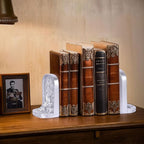 Silver Tree of Life Bookends Set, 2 Decorative Bookends for Shelves or Bookcase, Non-Skid Heavy Bookends for Desktop Shelf Decor, Library Office Decor, Home Décor Gift