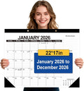 COMIX 2026 Large Desk Calendar -12 Months 22" x 17" Wall Calendar from Jan 2026 to Dec 2026, Large Monthly Planner with Holiday for Home, School, or Office Organization